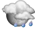 Prognos: Mostly cloudy and cooler. Precipitation possible within 12 hours, possibly heavy at times. Windy.