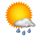 Prognos: Mostly cloudy and cooler. Precipitation ending within 6 hours. Windy with possible wind shift to the W, NW, or N.