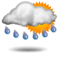 Prognos: Mostly cloudy and cooler. Precipitation possible within 12 hours, possibly heavy at times. Windy.